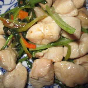 小松菜と鶏ムネ肉のあっさり中華炒め